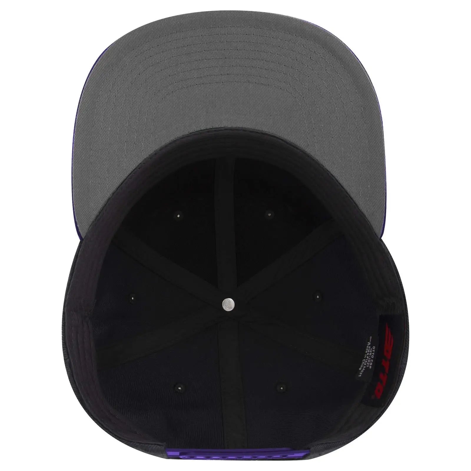 OTTO 125-978 ’OTTO Snap’ 6 Panel Pro Style Snapback Cap - Pur/Blk/Blk - Pur/Blk/Blk / 6 1/2’’ - 7 5/8’’