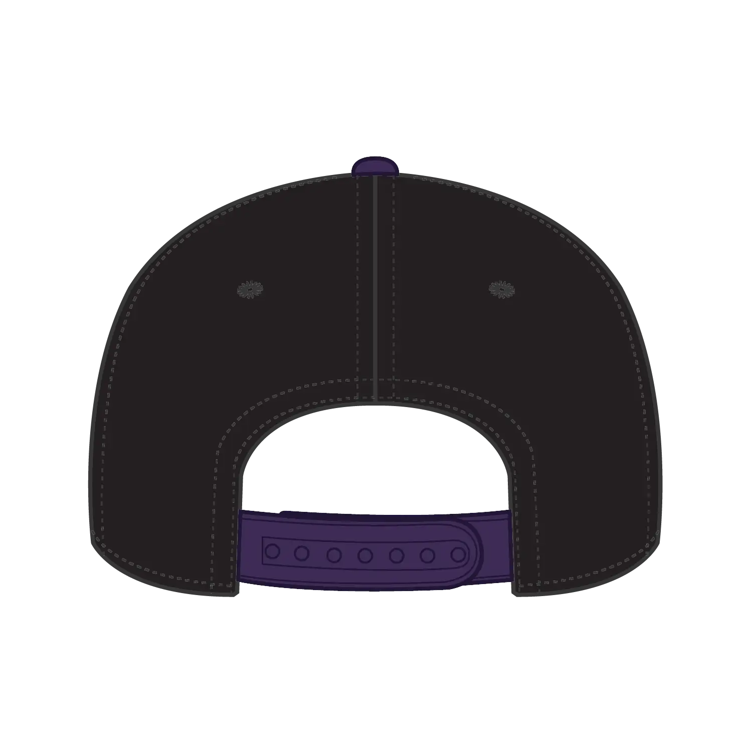 OTTO 125-978 ’OTTO Snap’ 6 Panel Pro Style Snapback Cap - Pur/Blk/Blk - Pur/Blk/Blk / 6 1/2’’ - 7 5/8’’