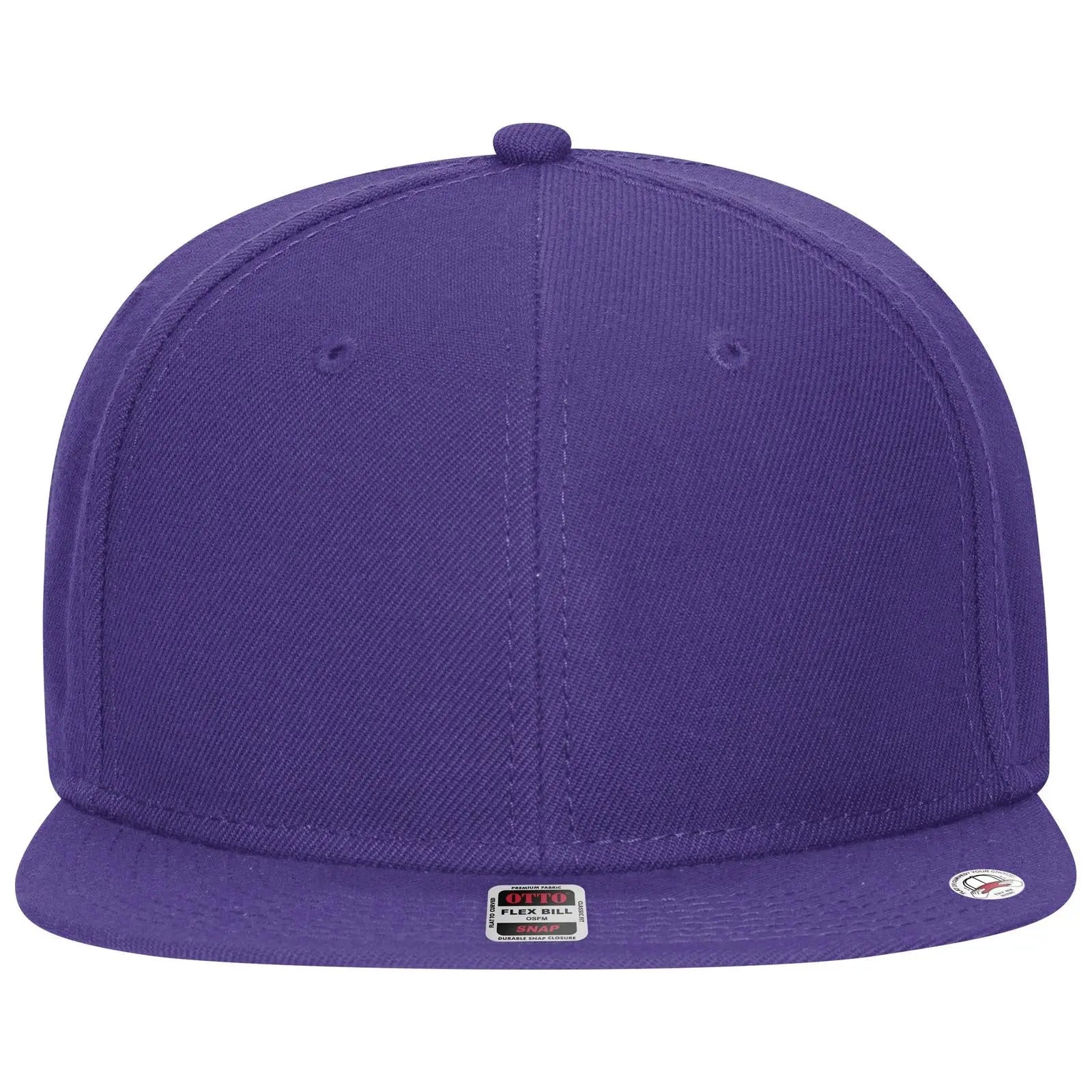 OTTO 125-978 ’OTTO Snap’ 6 Panel Pro Style Snapback Cap - Purple - Purple / 6 1/2’’ - 7 5/8’’