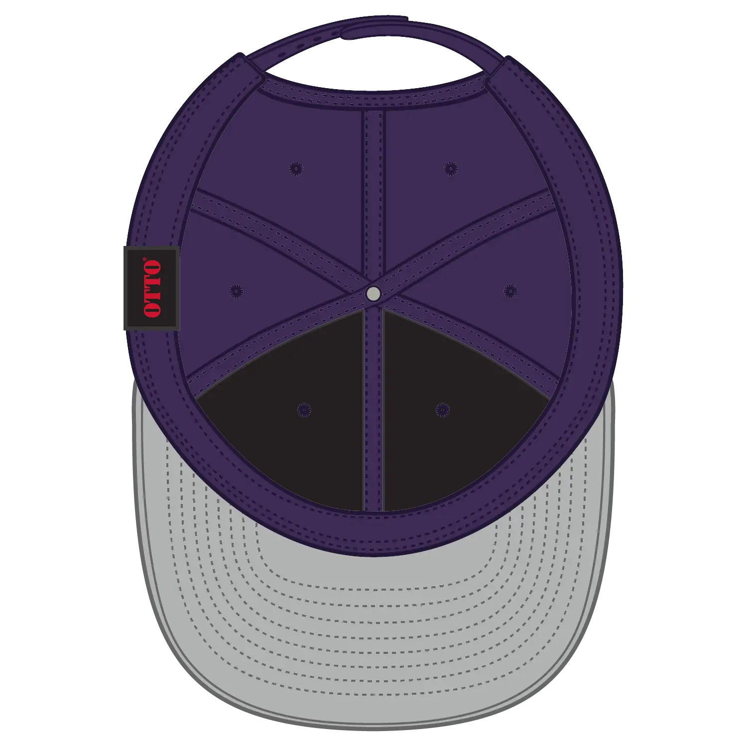 OTTO 125-978 ’OTTO Snap’ 6 Panel Pro Style Snapback Cap - Purple - Purple / 6 1/2’’ - 7 5/8’’