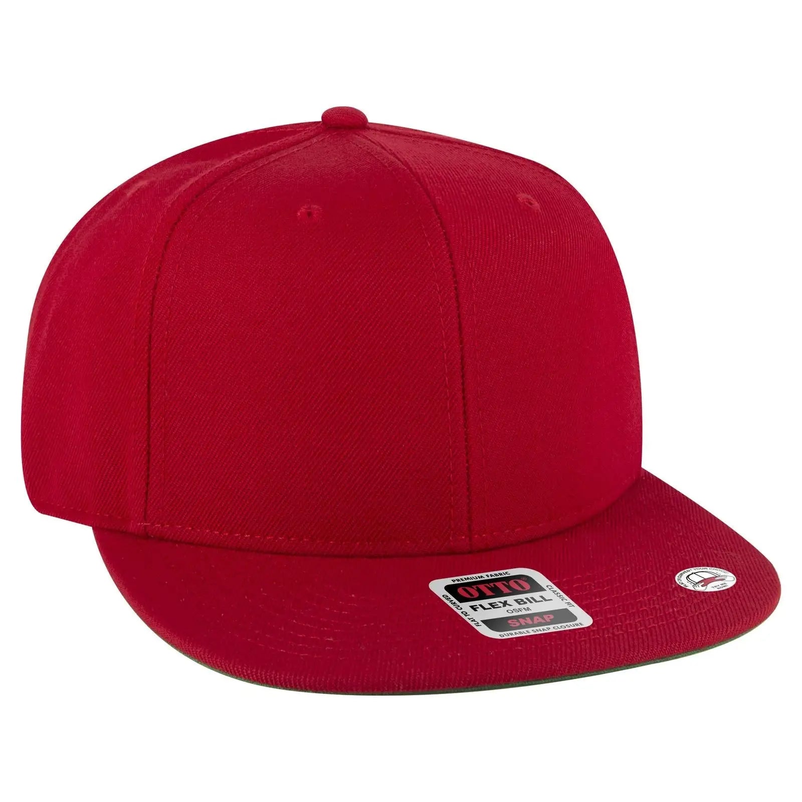 OTTO 125-978 ’OTTO Snap’ 6 Panel Pro Style Snapback Cap - Red - Red / 6 1/2’’ - 7 5/8’’