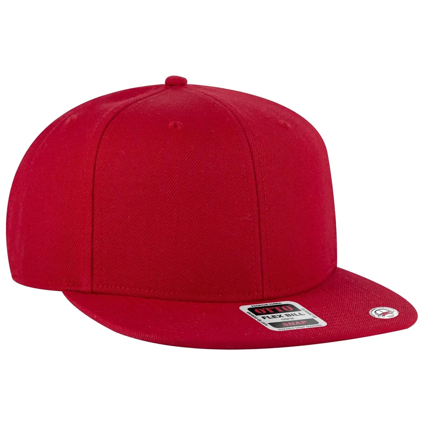 OTTO 125-978 ’OTTO Snap’ 6 Panel Pro Style Snapback Cap - Red - Red / 6 1/2’’ - 7 5/8’’