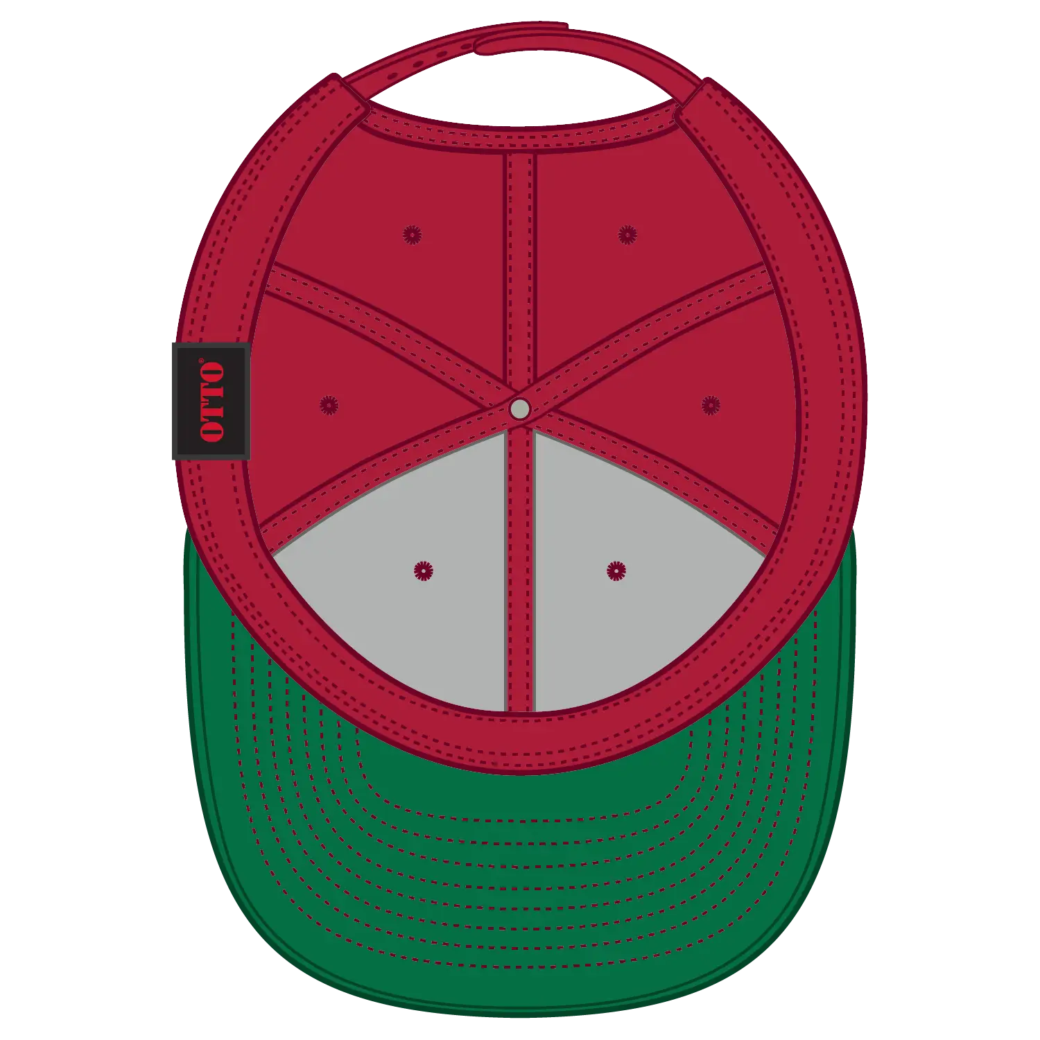 OTTO 125-978 ’OTTO Snap’ 6 Panel Pro Style Snapback Cap - Red - Red / 6 1/2’’ - 7 5/8’’