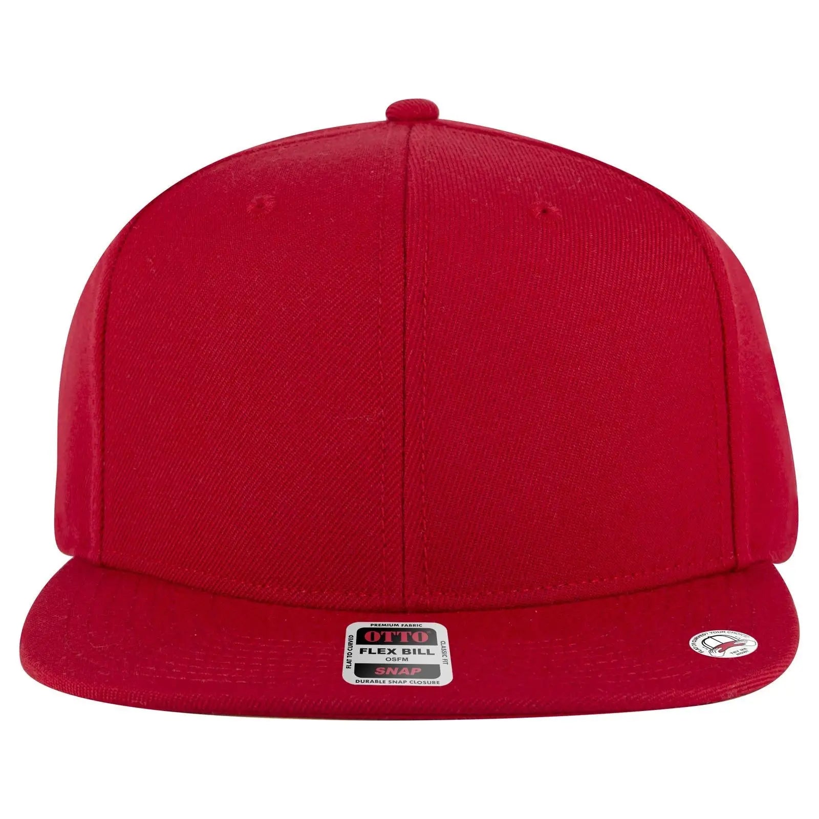 OTTO 125-978 ’OTTO Snap’ 6 Panel Pro Style Snapback Cap - Red - Red / 6 1/2’’ - 7 5/8’’