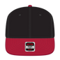 OTTO 125-978 ’OTTO Snap’ 6 Panel Pro Style Snapback Cap - Red/Blk/Blk - Red/Blk/Blk / 6 1/2’’ - 7 5/8’’