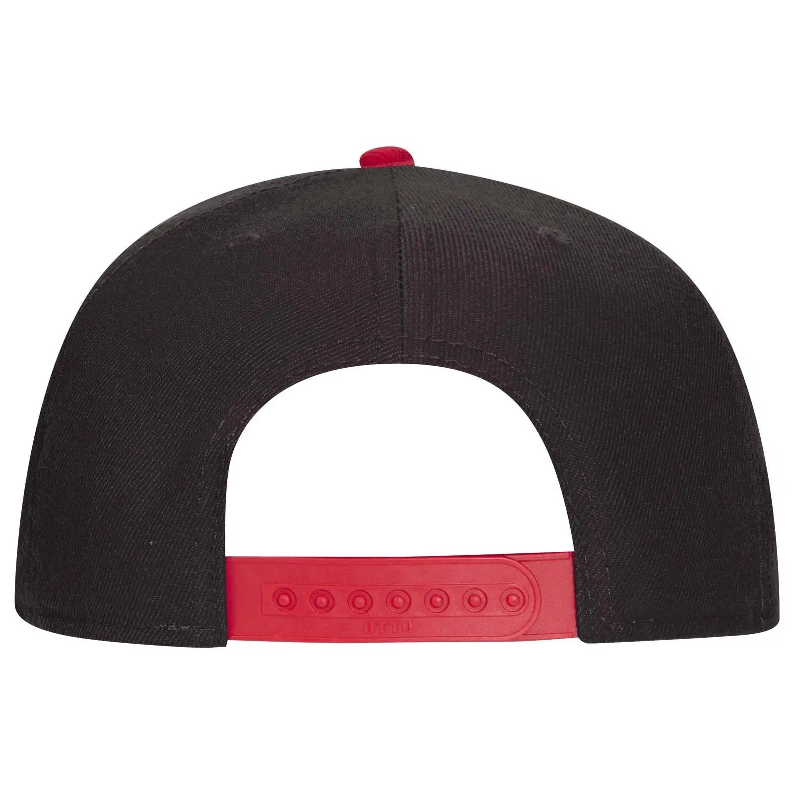 OTTO 125-978 ’OTTO Snap’ 6 Panel Pro Style Snapback Cap - Red/Blk/Blk - Red/Blk/Blk / 6 1/2’’ - 7 5/8’’