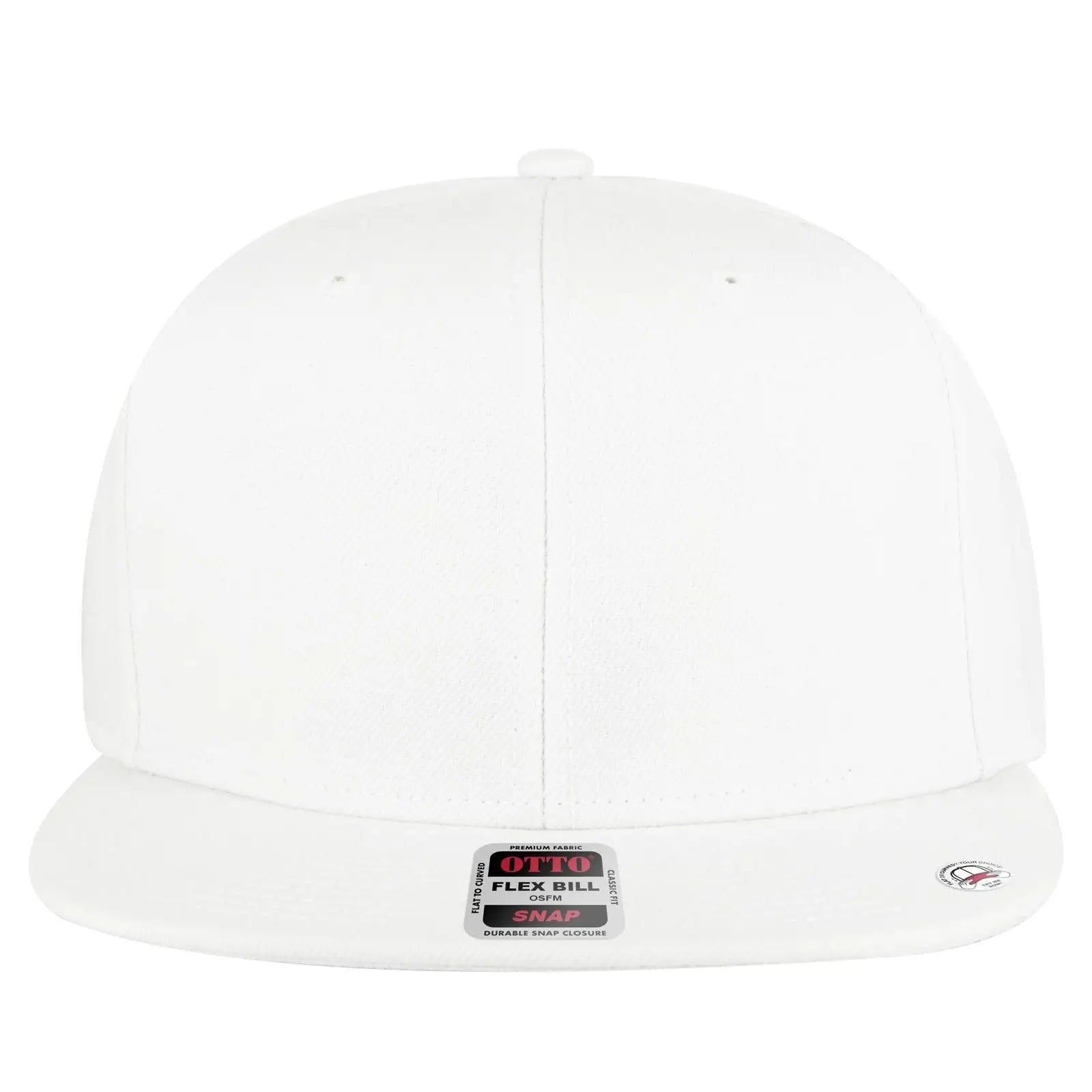OTTO 125-978 ’OTTO Snap’ 6 Panel Pro Style Snapback Cap - Wht - Wht / 6 1/2’’ - 7 5/8’’