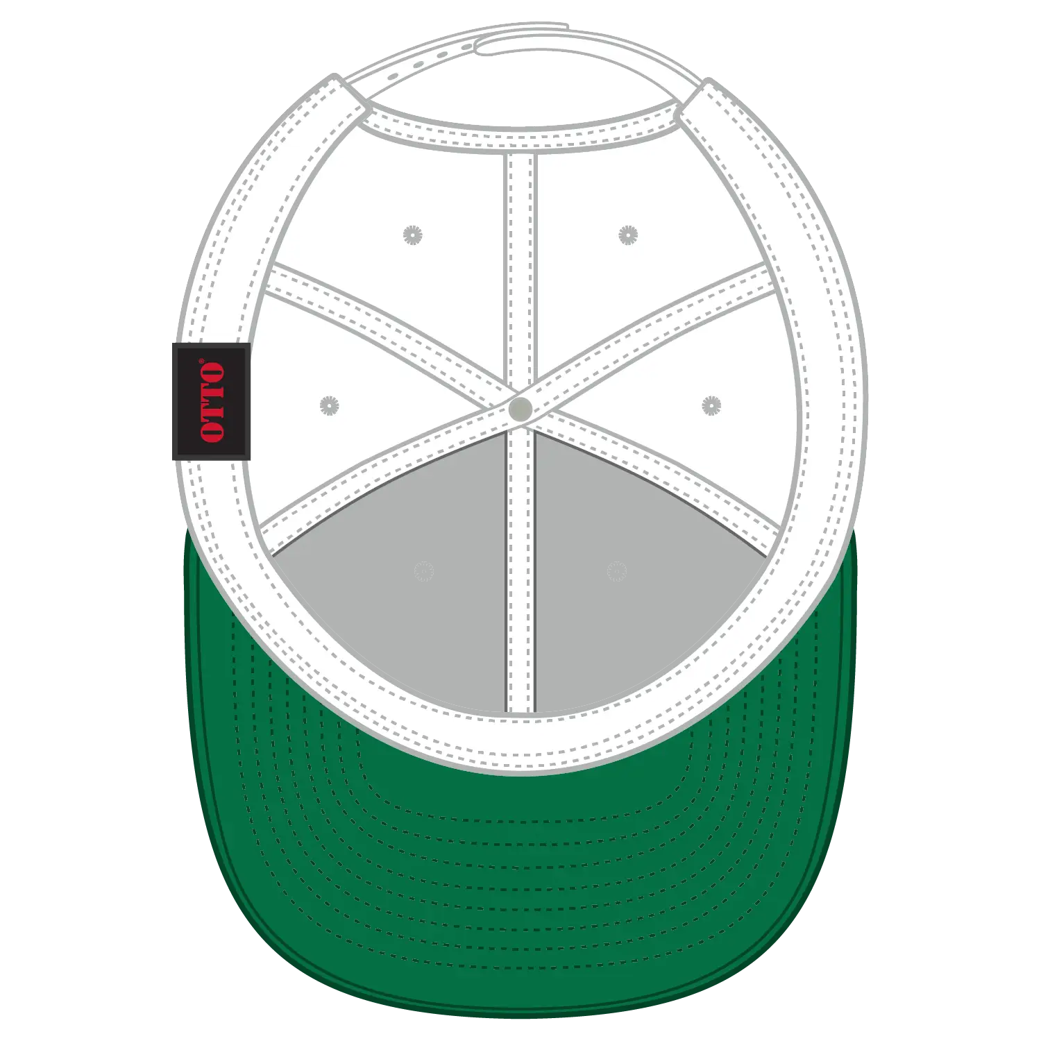 OTTO 125-978 ’OTTO Snap’ 6 Panel Pro Style Snapback Cap - Wht - Wht / 6 1/2’’ - 7 5/8’’