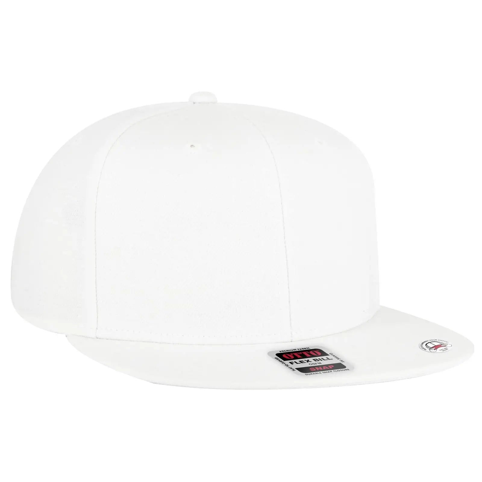 OTTO 125-978 ’OTTO Snap’ 6 Panel Pro Style Snapback Cap - Wht - Wht / 6 1/2’’ - 7 5/8’’
