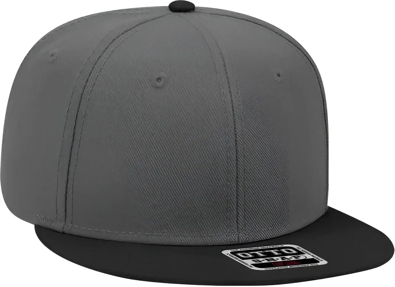 OTTO 125-978 Wool Blend Flat Visor Pro Style Snapback Cap - Black Charcoal Charcoal - Black Dark Gray / One Size Fits