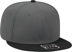 OTTO 125-978 Wool Blend Flat Visor Pro Style Snapback Cap - Black Charcoal Charcoal - Black Dark Gray / One Size Fits