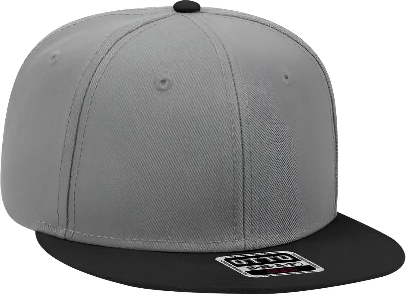 OTTO 125-978 Wool Blend Flat Visor Pro Style Snapback Cap - Black Gray Gray - Black Gray / One Size Fits Most
