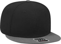 OTTO 125-978 Wool Blend Flat Visor Pro Style Snapback Cap - Charcoal Gray Black Black - Dark Gray Black / One Size Fits