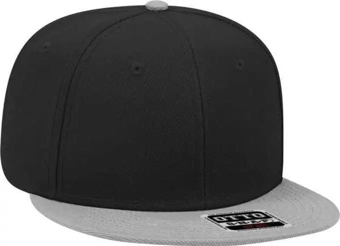 OTTO 125-978 Wool Blend Flat Visor Pro Style Snapback Cap - Gray Black Black - Gray Black / One Size Fits Most
