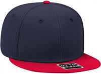 OTTO 125-978 Wool Blend Flat Visor Pro Style Snapback Cap - Red Navy Navy - Red Navy / One Size Fits Most