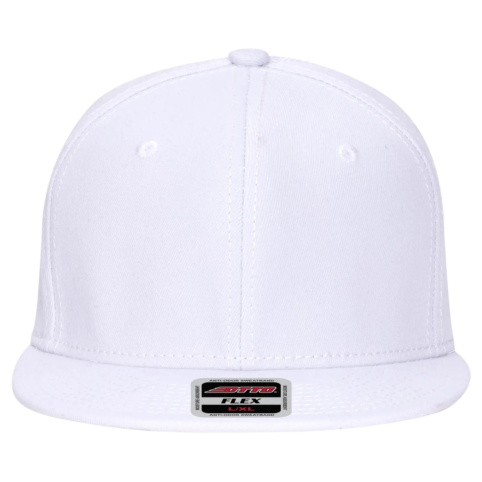OTTO 13-1156 ’OTTO Flex’ Fitted 6 Panel Mid Profile Baseball Cap - White - White / 7’’ - 7 1/4’’
