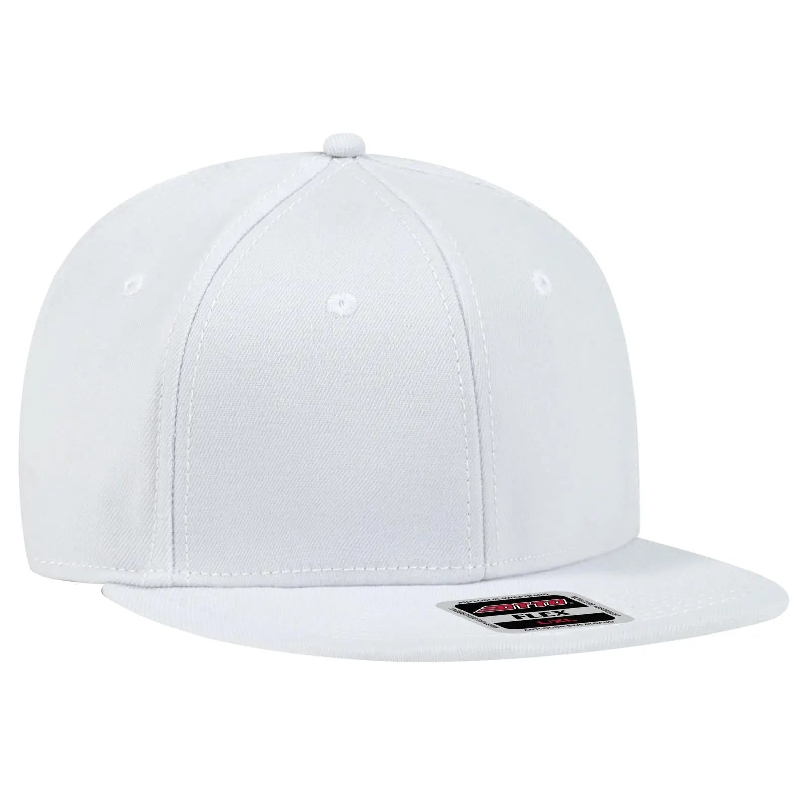 OTTO 13-1156 ’OTTO Flex’ Fitted 6 Panel Mid Profile Baseball Cap - White - White / 7’’ - 7 1/4’’