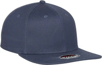 OTTO 13-1158 OTTO Flex 6 Panel Pro Style Stretchable Superior Cotton Twill Square Flat Visor Cap - Navy - Navy / S/M