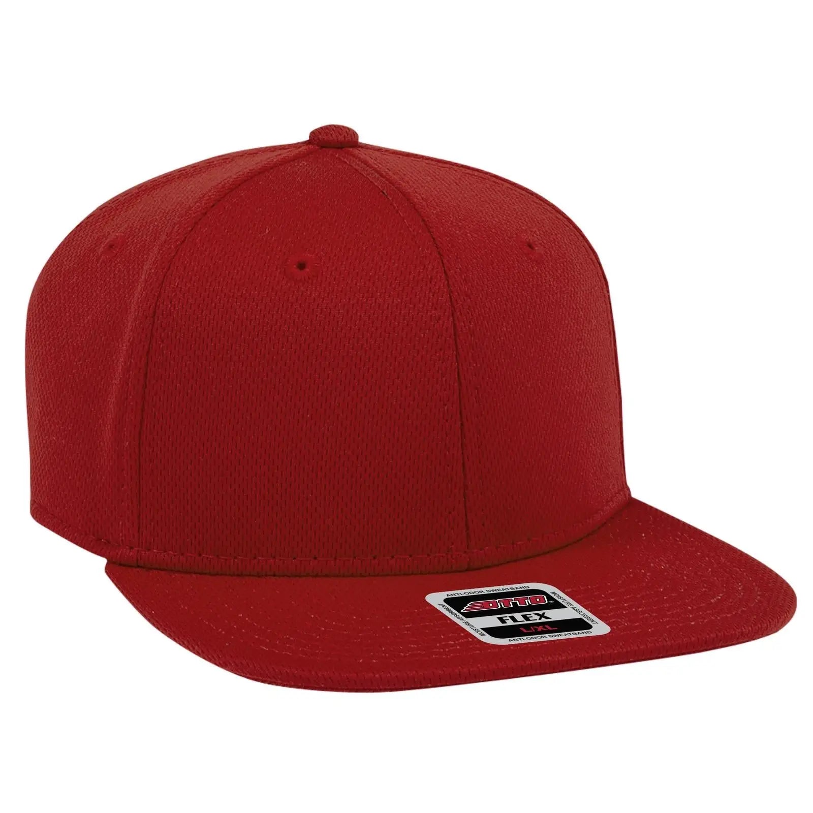 OTTO 13-1206 ’OTTO Flex’ Fitted 6 Panel Mid Profile Baseball Cap - Red - Red / 7’’ - 7 1/4’’