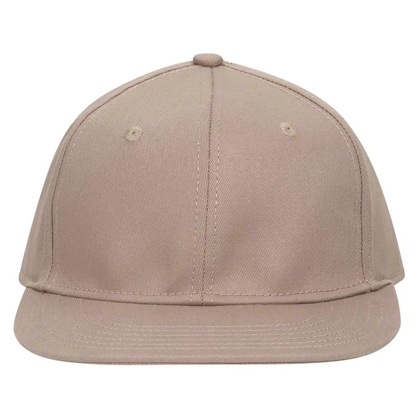 OTTO 13-725 ’OTTO Flex’ Fitted 6 Panel Mid Profile Flat Visor Baseball Cap - Khaki
