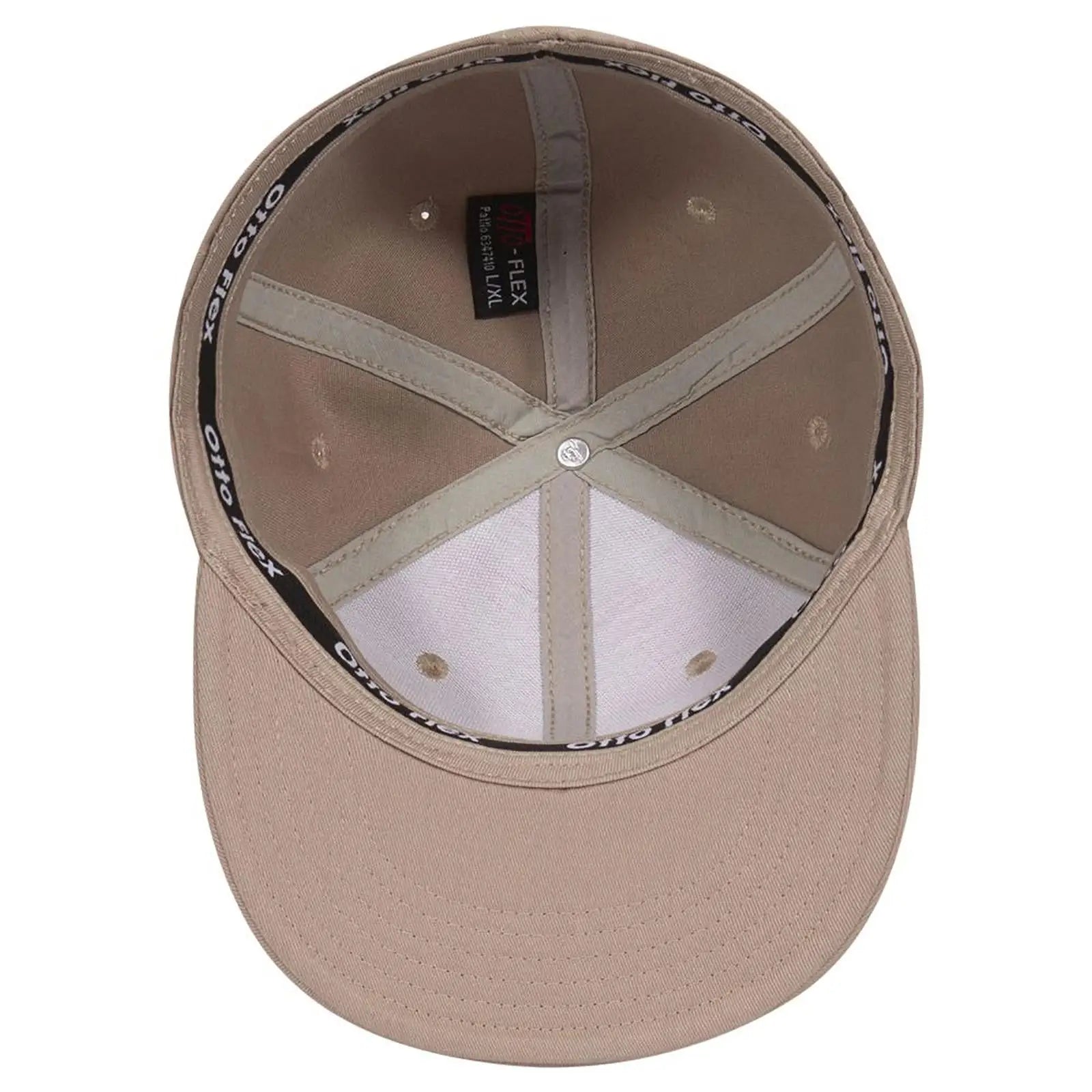 OTTO 13-725 ’OTTO Flex’ Fitted 6 Panel Mid Profile Flat Visor Baseball Cap - Khaki
