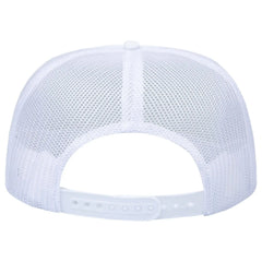 OTTO 132-1037 ’OTTO Snap’ 5 Panel High Crown Mesh Back Trucker Snapback Cap - White - White / 6 1/2’’ - 7 5/8’’
