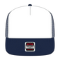 OTTO 132-1037 ’OTTO Snap’ 5 Panel High Crown Mesh Back Trucker Snapback Cap - Nvy/Wht/Nvy - Nvy/Wht/Nvy / 6 1/2’’ - 7