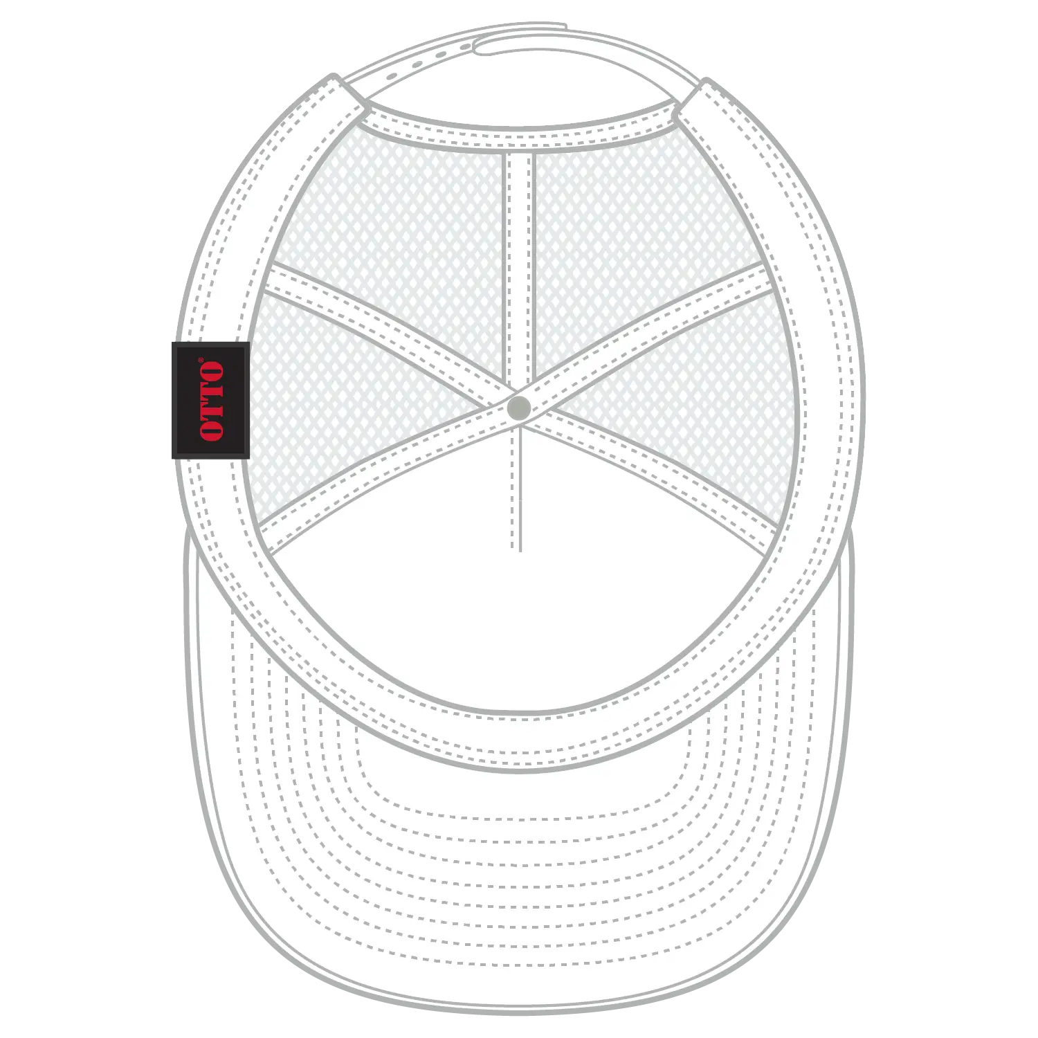 OTTO 132-1037 ’OTTO Snap’ 5 Panel High Crown Mesh Back Trucker Snapback Cap - White - White / 6 1/2’’ - 7 5/8’’