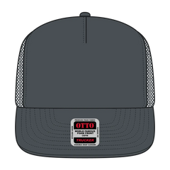 OTTO 132-1037 ’OTTO Snap’ 5 Panel High Crown Mesh Back Trucker Snapback Cap - Char. Gray - Char. Gray / 6 1/2’’ - 7