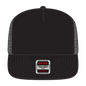 OTTO 132-1037 ’OTTO Snap’ 5 Panel High Crown Mesh Back Trucker Snapback Cap - Black - Black / 6 1/2’’ - 7 5/8’’