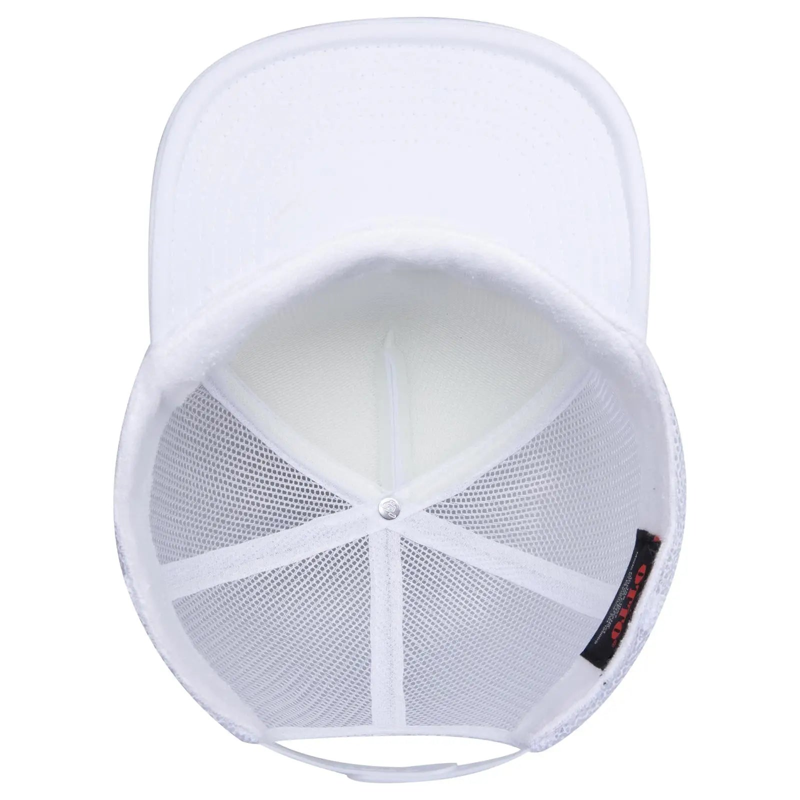 OTTO 132-1037 ’OTTO Snap’ 5 Panel High Crown Mesh Back Trucker Snapback Cap - White - White / 6 1/2’’ - 7 5/8’’