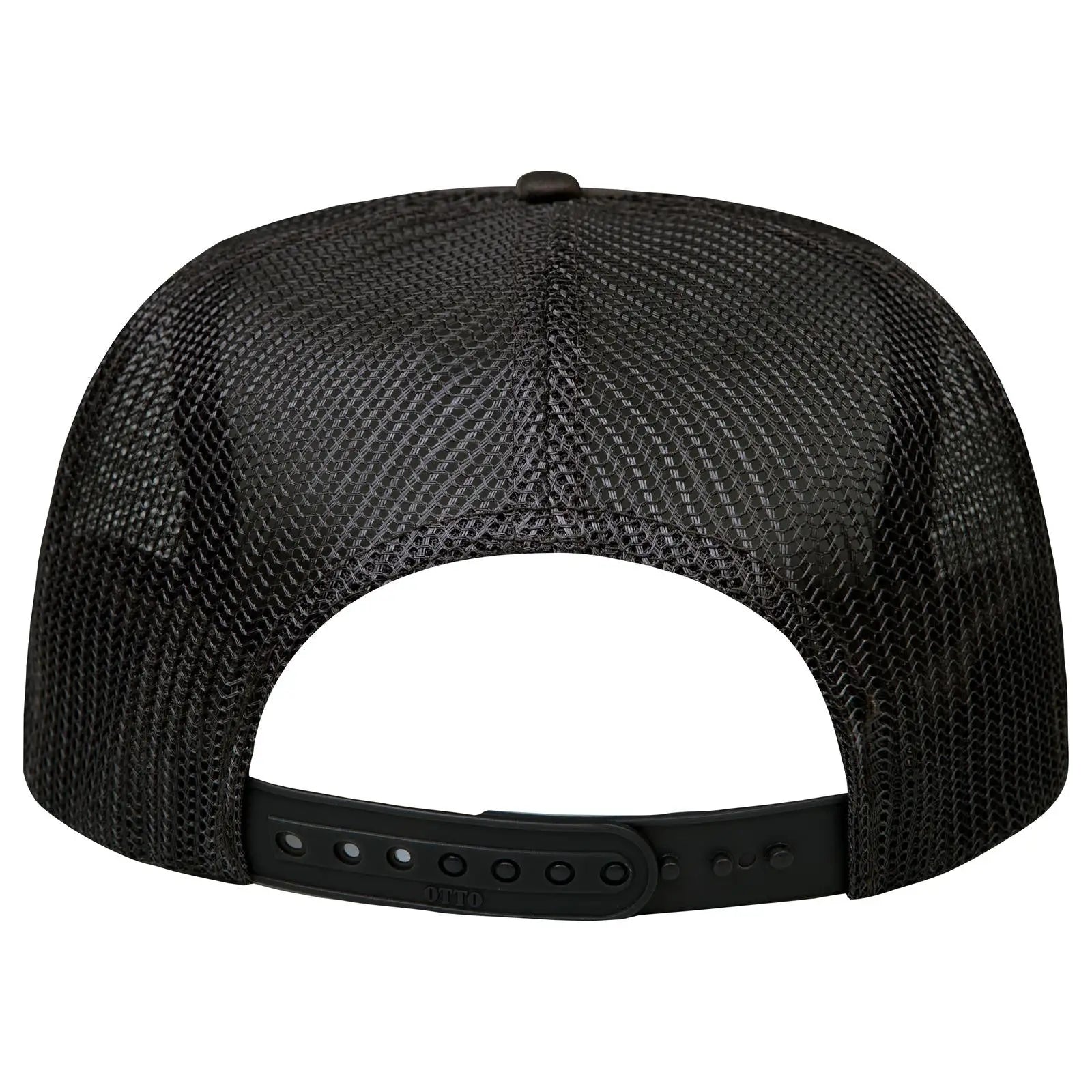 OTTO 132-1037 ’OTTO Snap’ 5 Panel High Crown Mesh Back Trucker Snapback Cap - Black - Black / 6 1/2’’ - 7 5/8’’