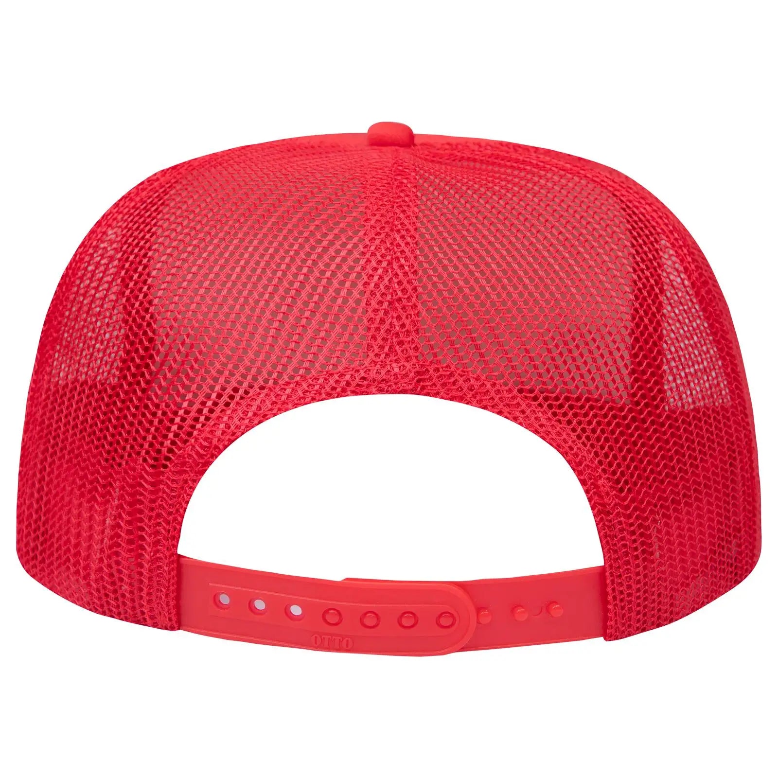 OTTO 132-1037 ’OTTO Snap’ 5 Panel High Crown Mesh Back Trucker Snapback Cap - Red - Red / 6 1/2’’ - 7 5/8’’