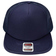 OTTO 132-1037 ’OTTO Snap’ 5 Panel High Crown Mesh Back Trucker Snapback Cap - Navy - Navy / 6 1/2’’ - 7 5/8’’