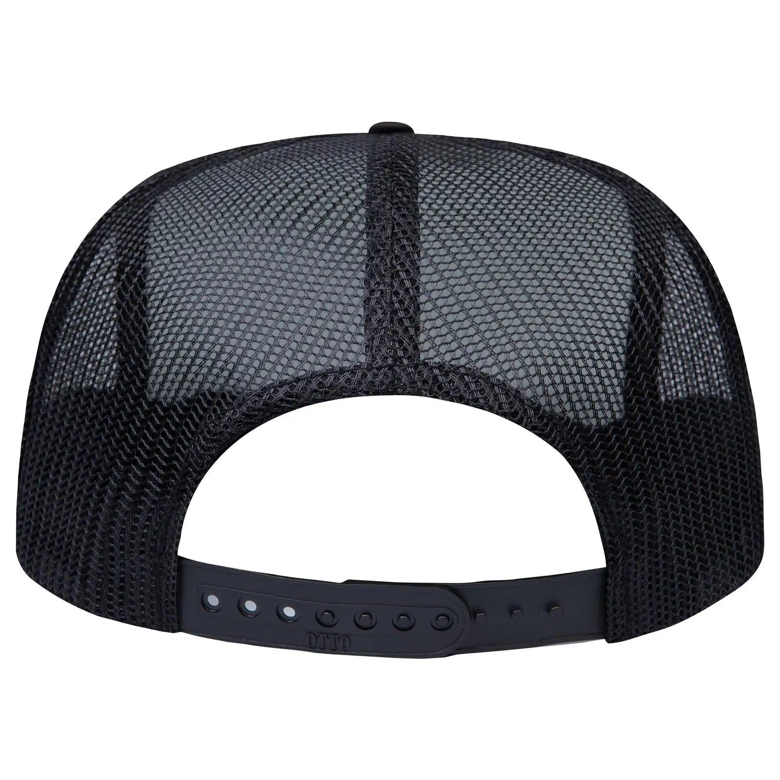 OTTO 132-1037 ’OTTO Snap’ 5 Panel High Crown Mesh Back Trucker Snapback Cap - Blk/Wht/Blk - Blk/Wht/Blk / 6 1/2’’ - 7