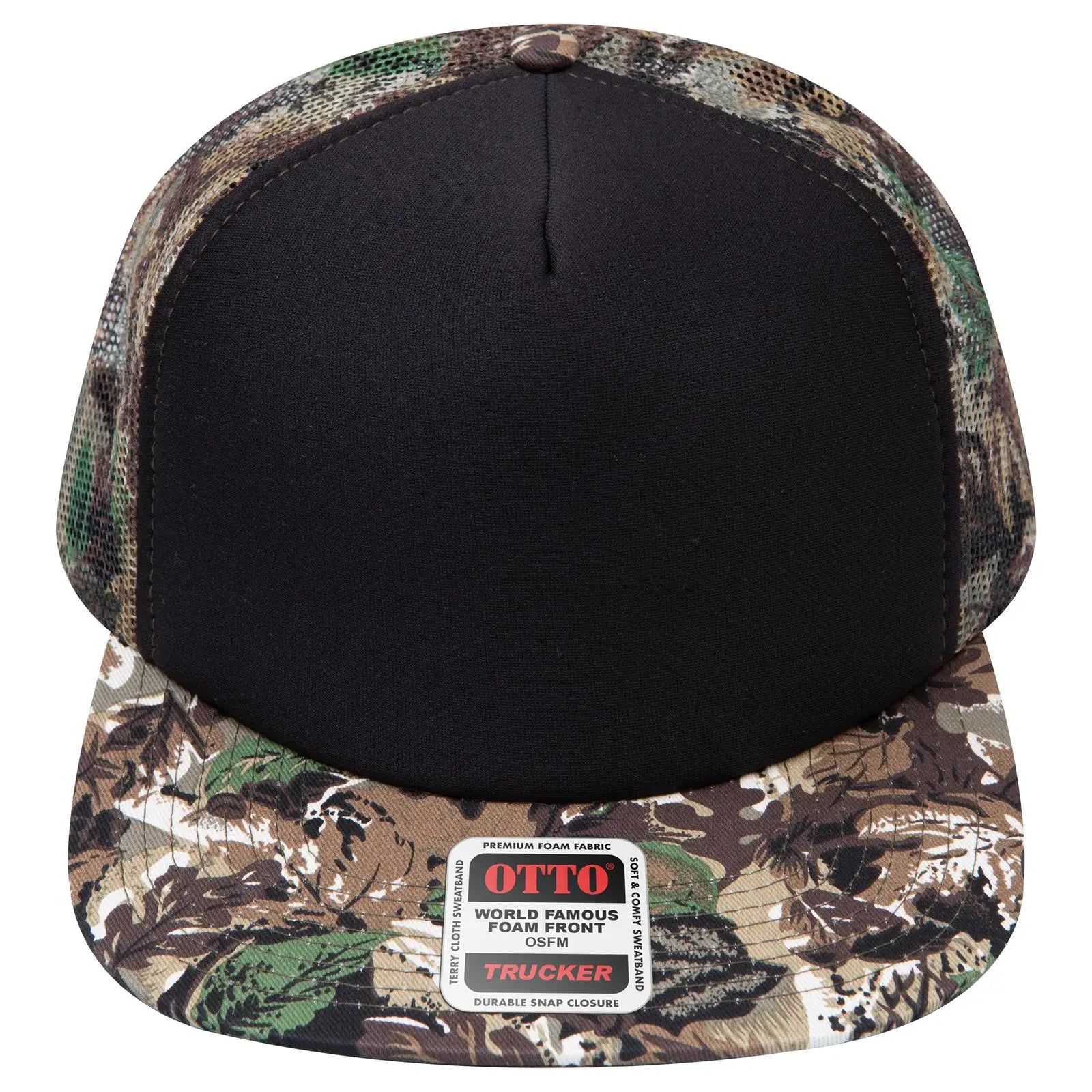 OTTO 132-1037 ’OTTO Snap’ Camouflage 5 Panel High Crown Mesh Back Trucker Cap - 003CPA - 003CPA / 6 1/2’’ - 7 5/8’’