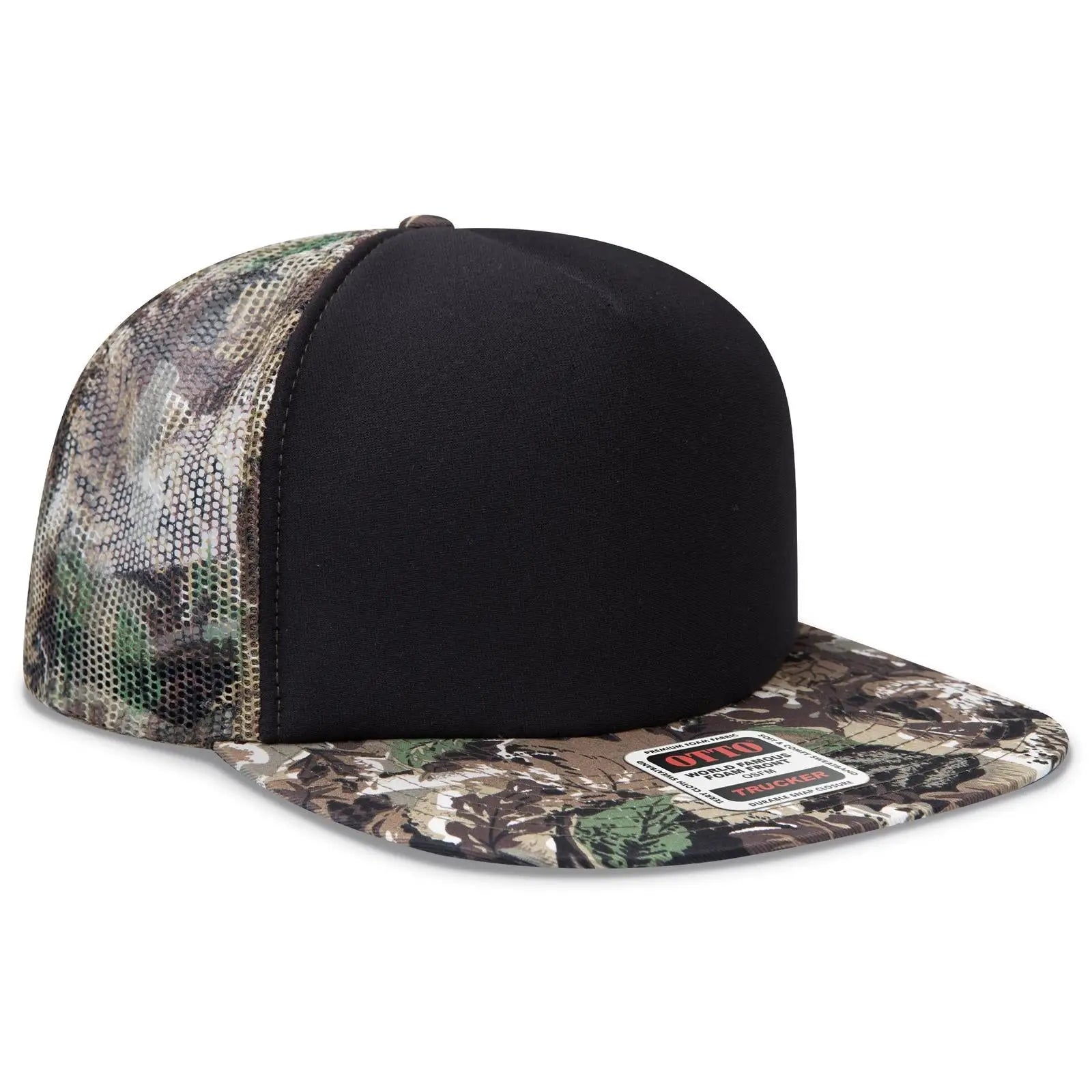 OTTO 132-1037 ’OTTO Snap’ Camouflage 5 Panel High Crown Mesh Back Trucker Cap - 003CPA - 003CPA / 6 1/2’’ - 7 5/8’’