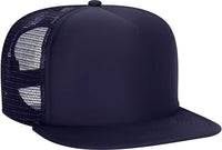 OTTO 132-1037 Polyester Foam Front Flat Visor High Crown Golf Style Mesh Back Cap - Navy - Navy / One Size Fits Most