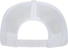 OTTO 132-1037 Polyester Foam Front Flat Visor High Crown Golf Style Mesh Back Cap - White - White / One Size Fits Most