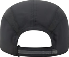 OTTO 133 1240 6 Panel Polyester Pongee with Mesh Inserts and Reflective Sandwich Visor Running Cap Charcoal Gray Dark