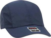 OTTO 133 1240 6 Panel Polyester Pongee with Mesh Inserts and Reflective Sandwich Visor Running Cap Navy Navy / One Size