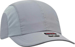 OTTO 133 1240 6 Panel Polyester Pongee with Mesh Inserts and Reflective Sandwich Visor Running Cap Gray Gray / One Size