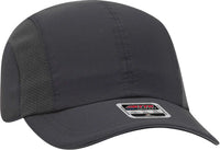 OTTO 133 1240 6 Panel Polyester Pongee with Mesh Inserts and Reflective Sandwich Visor Running Cap Charcoal Gray Dark