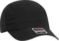OTTO 133 1240 6 Panel Polyester Pongee with Mesh Inserts and Reflective Sandwich Visor Running Cap Black Black