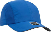 OTTO 133 1240 6 Panel Polyester Pongee with Mesh Inserts and Reflective Sandwich Visor Running Cap Royal Royal