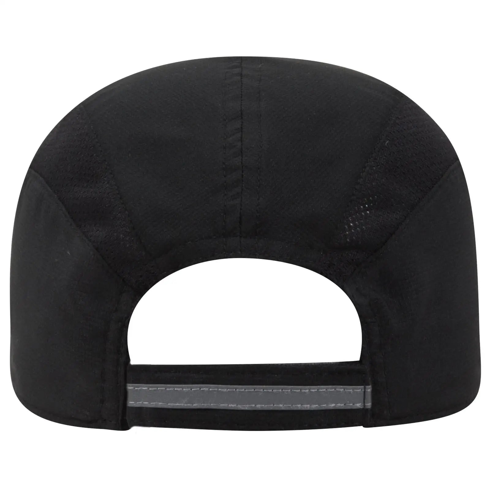 OTTO 133-1240 Reflective 6 Panel Running Cap - Black - Black / 6 1/2’’ - 7 5/8’’