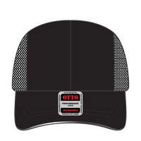 OTTO 133-1240 Reflective 6 Panel Running Cap - Black - Black / 6 1/2’’ - 7 5/8’’