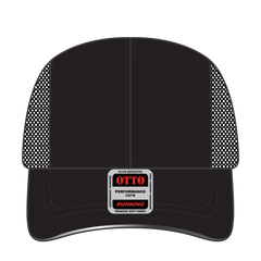 OTTO 133-1240 Reflective 6 Panel Running Cap - Black - Black / 6 1/2’’ - 7 5/8’’