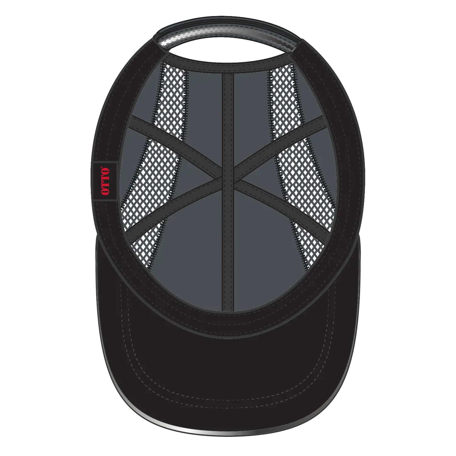 OTTO 133-1240 Reflective 6 Panel Running Cap - Char. Gray - Char. Gray / 6 1/2’’ - 7 5/8’’