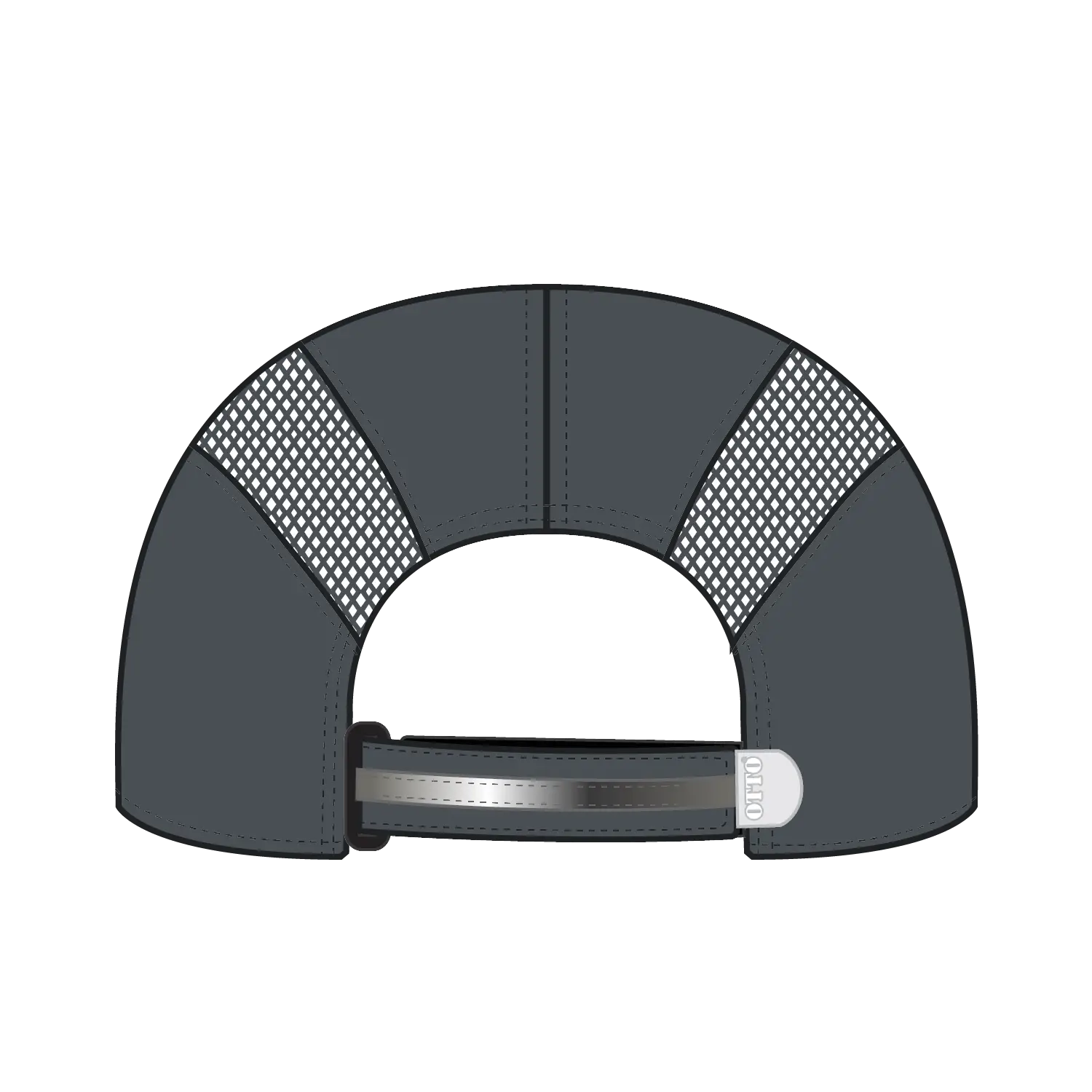 OTTO 133-1240 Reflective 6 Panel Running Cap - Char. Gray - Char. Gray / 6 1/2’’ - 7 5/8’’